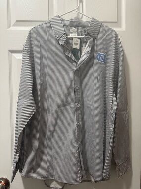 Knights Apparel Blue & White Striped Button-Down Shirt North Carolina Tar Heels